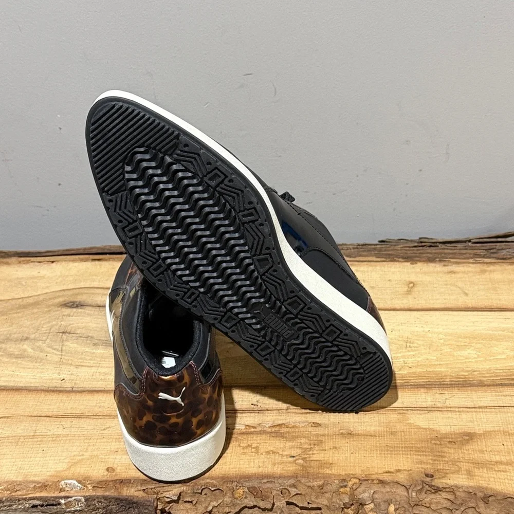*NEW* Puma Pointy Creepers Patent Black and Tortoise Lace Up Size 10 A43